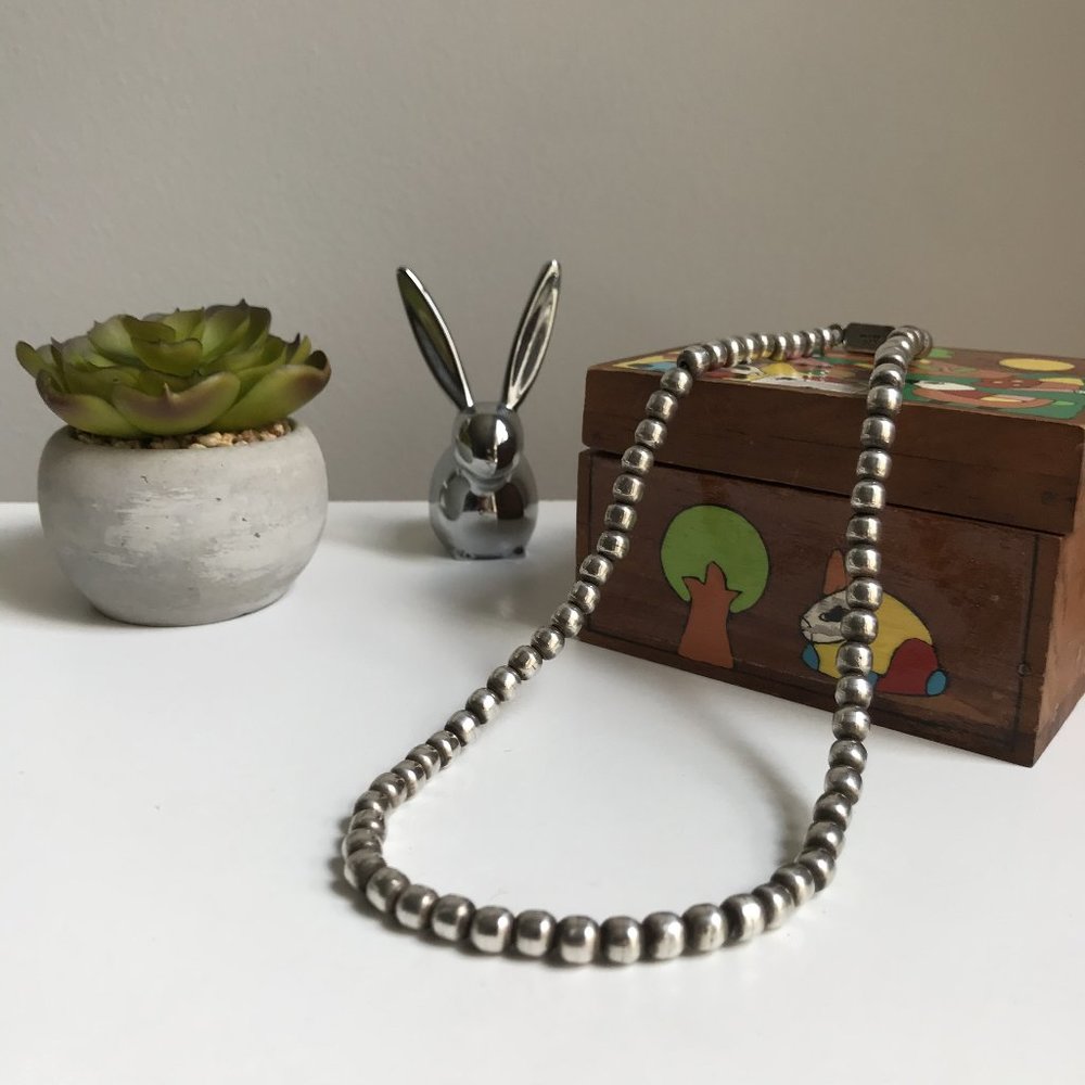 Mexican Silver "Pearl" Necklace